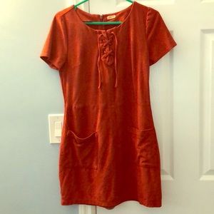 Lace-up Shift Dress